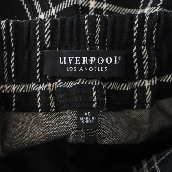 Liverpool Mabel Plaid XS Black Cropped Wide Leg Pull On Office Pants - Picture 10 of 13